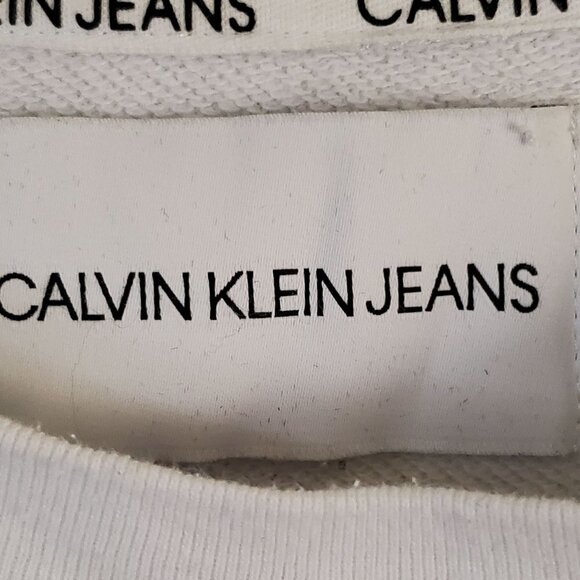 Calvin Klein Y2K Sequin SpellOut Raw Hem Long Sleeve Crop Top Size XS - Picture 8 of 9